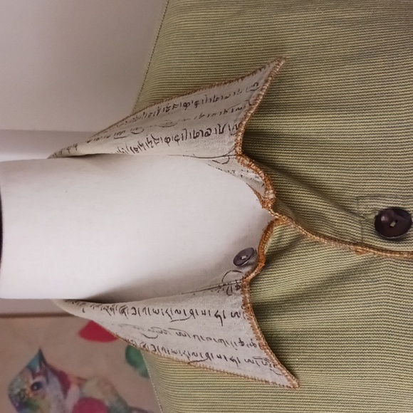 A People United jacket long sleeve button front reversible collar khaki green M - Picture 4 of 12